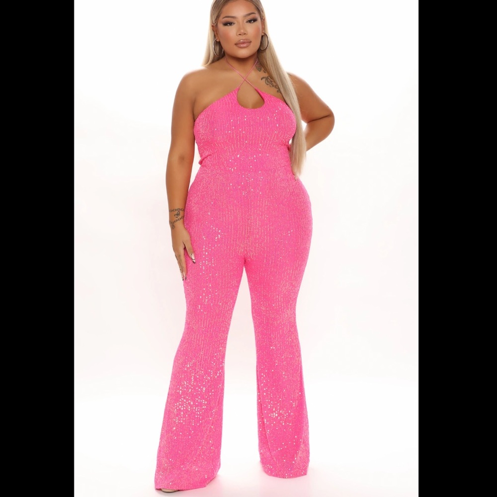 Pink Sequin Jumpsuit